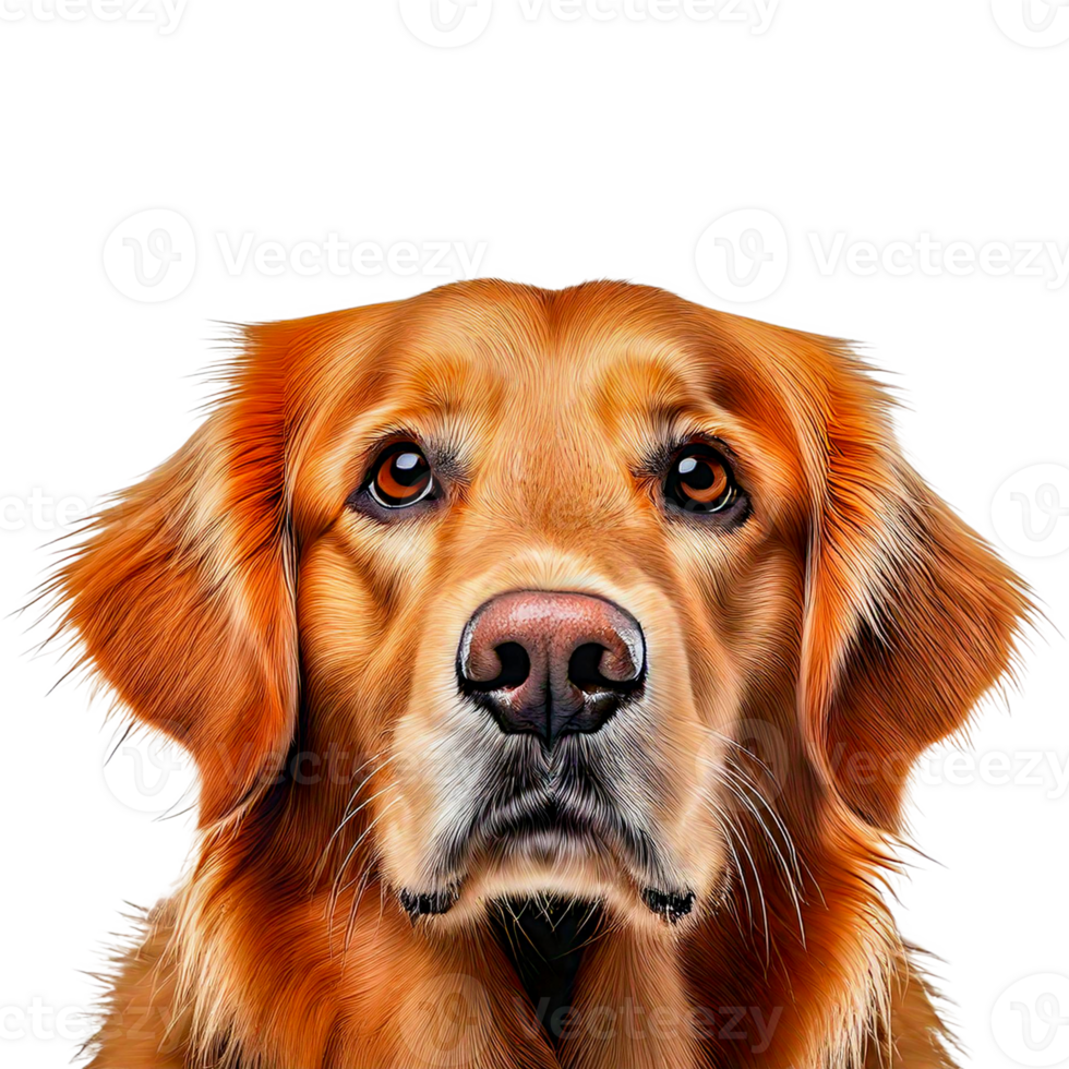 golden retriever portrait, a golden dog with a brown nose png