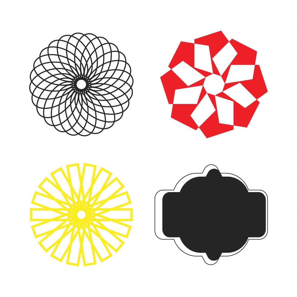 Set Of Label Shapes Silhouettes Illustration Isolated On White Background vector