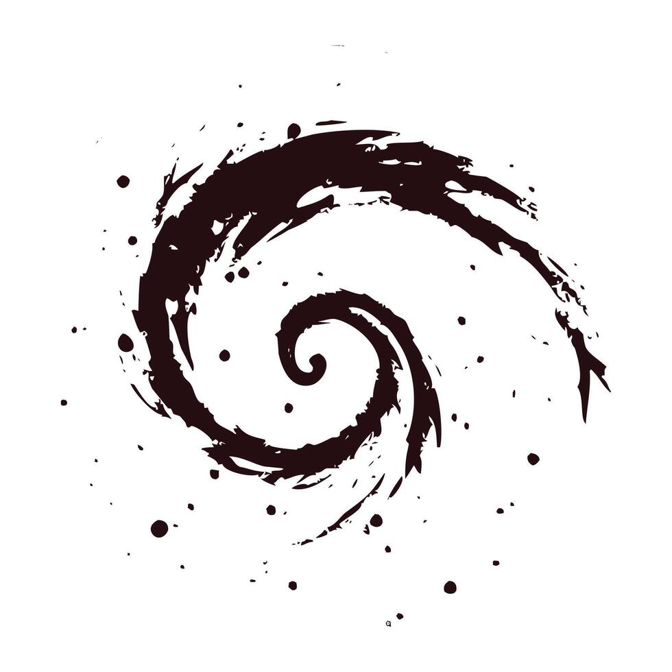 A black-brown spiral that looks like an ancient vortex in unknown outer space. The darkness of the universe vector