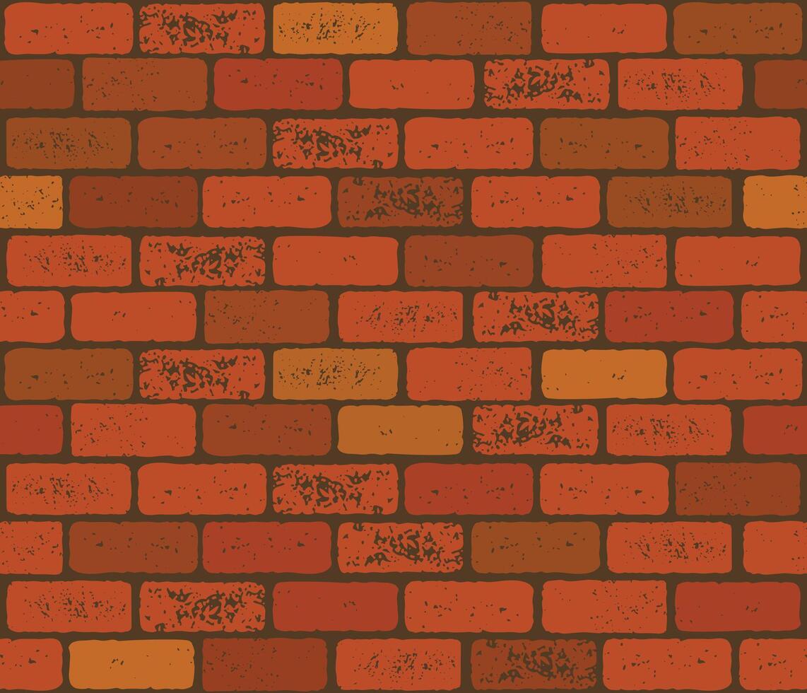 Texture of a retro brick wall in reddish shades, suitable for creating vintage interiors, backgrounds and rustic stylizations vector