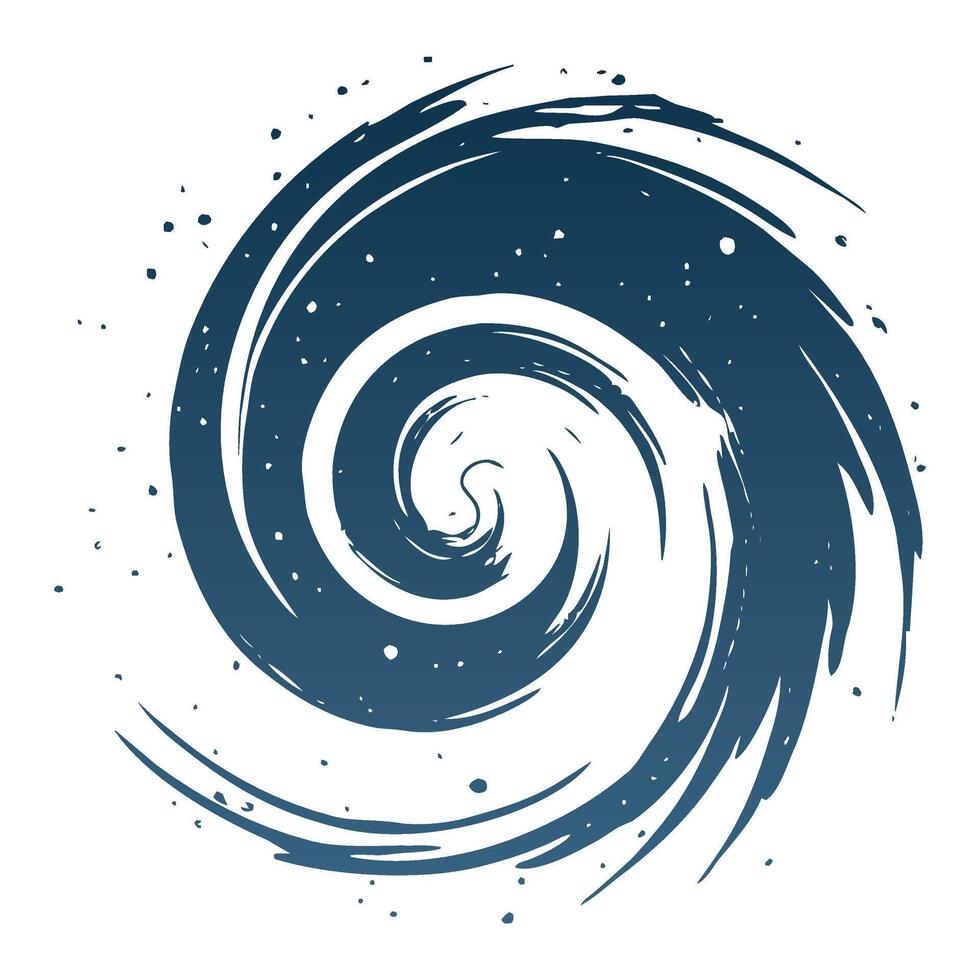 A blue galaxy-like vortex with dark hues and cold star points. The depth of space vector