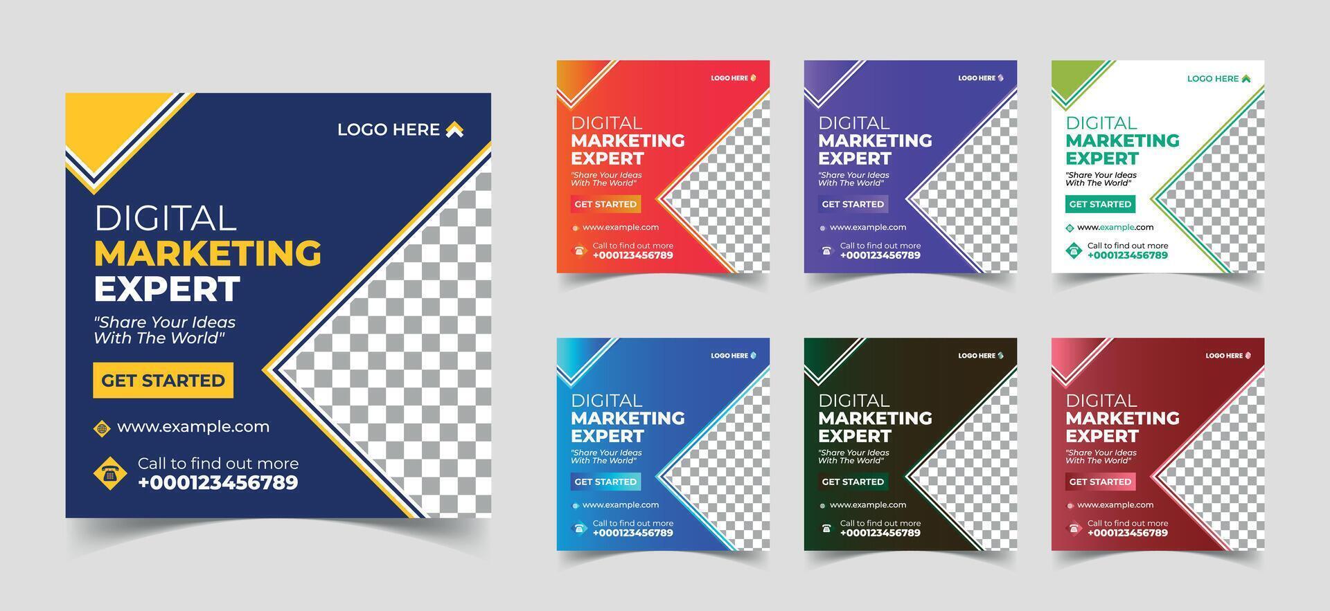 Promote your product by these outstanding social media post square web banner template. Usable for social media poster, ads, story, school, medical etc. this square poster templates are fully editable vector