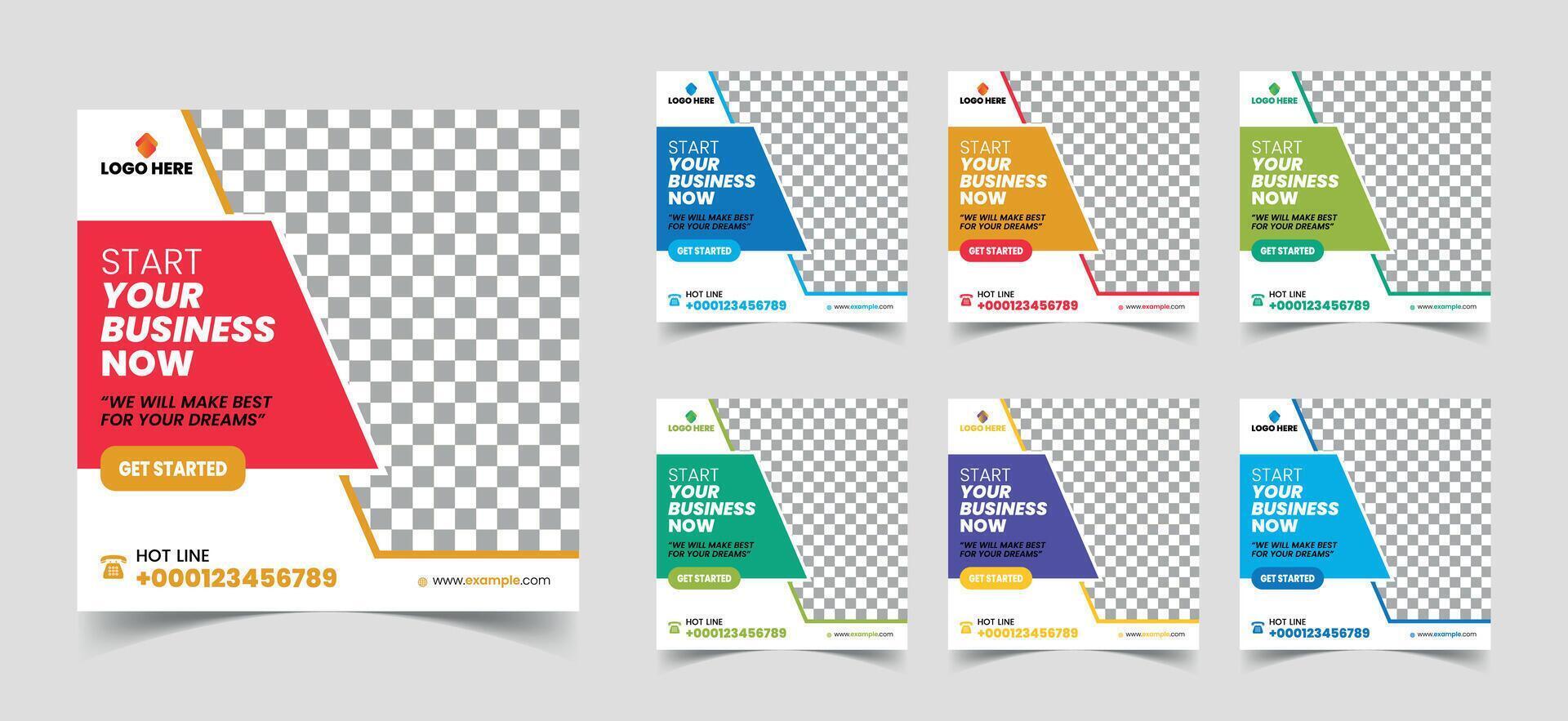 Editable minimal square banner template. Elegant background with attractive shape. Suitable for social media post and web internet ads. illustration with photo collage vector