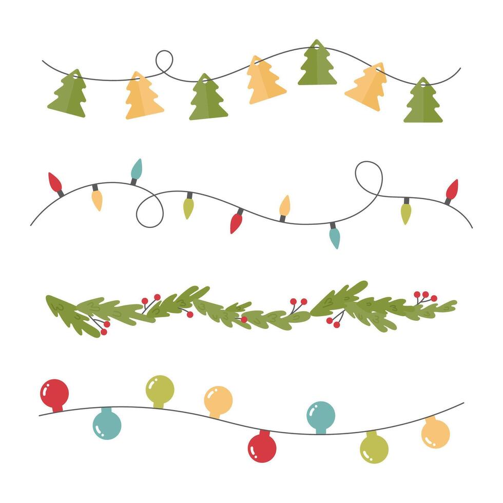 Christmas decor elements set for your design vector