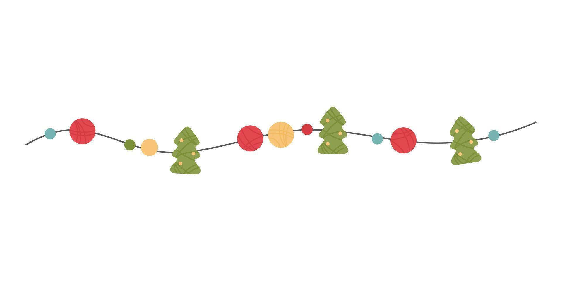 Decor with Christmas tree and balls vector