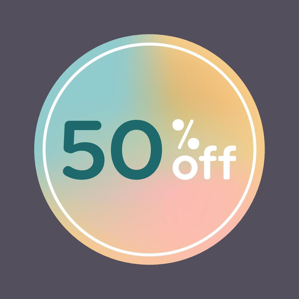 Circle sale tag with discount 50 percent vector