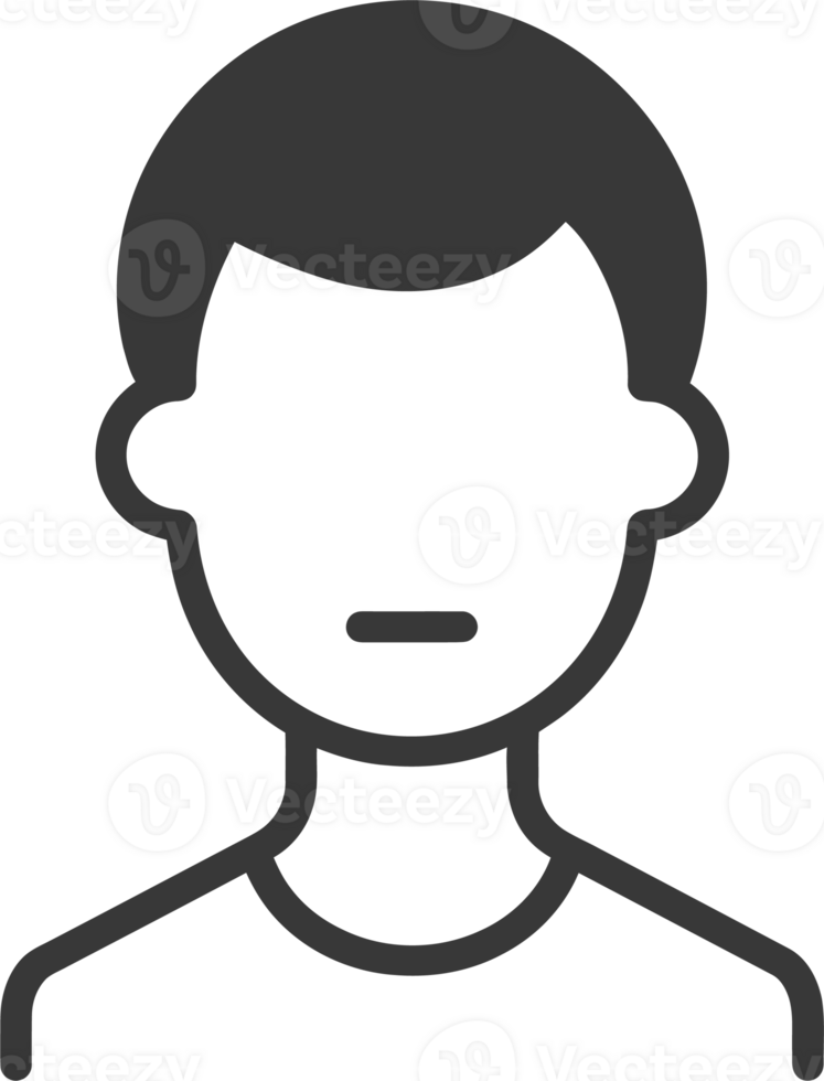Simple Black and White Line Art Illustration of a Person png