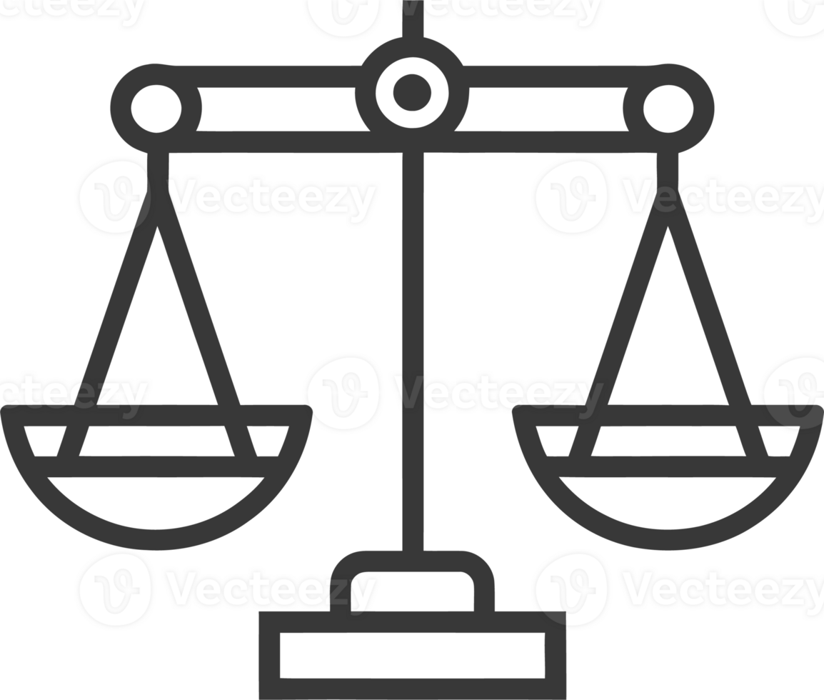 Simple Black and White Line Drawing of a Scale png