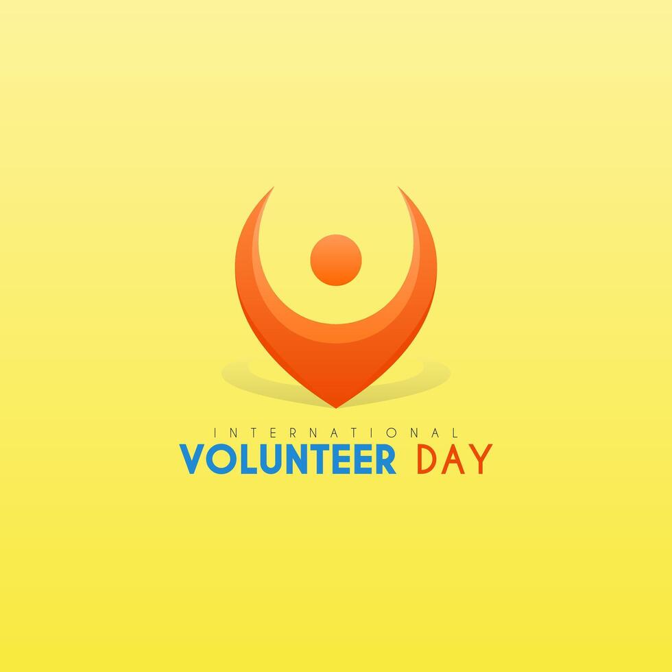International Day of Volunteer for Economic and Social Development, with a V-shaped icon of a person vector