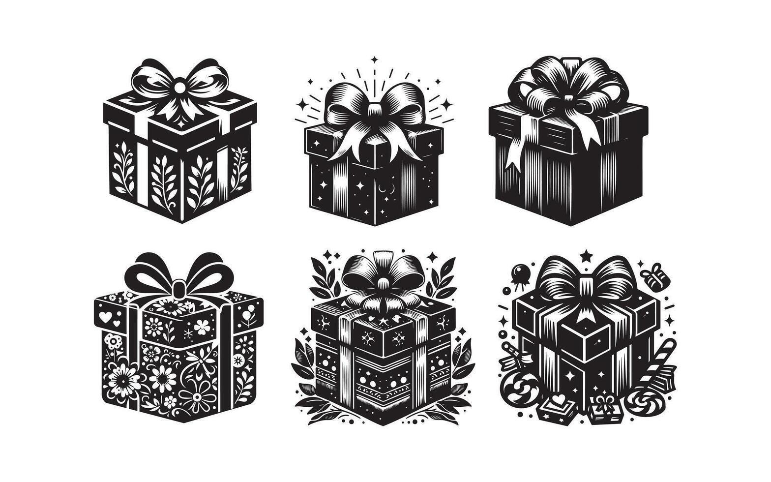 Gift box icon set illustration vector