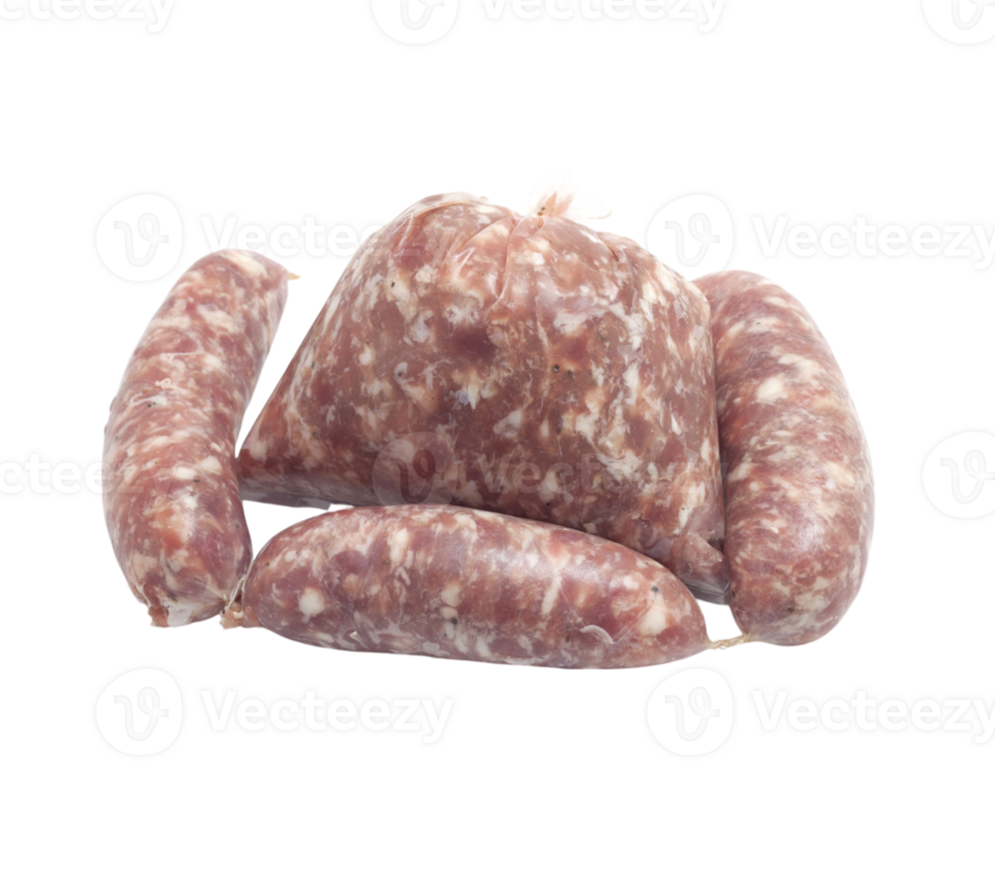 Fresh sausage meat isolated on transparent png