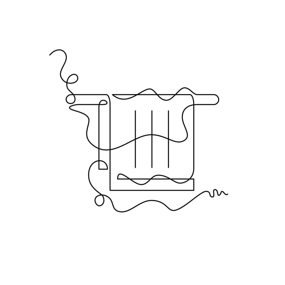 one line art towel illustration. line art, one continuous line, simple, hand drawn and sketch style. for icons, symbols, signs or logos vector