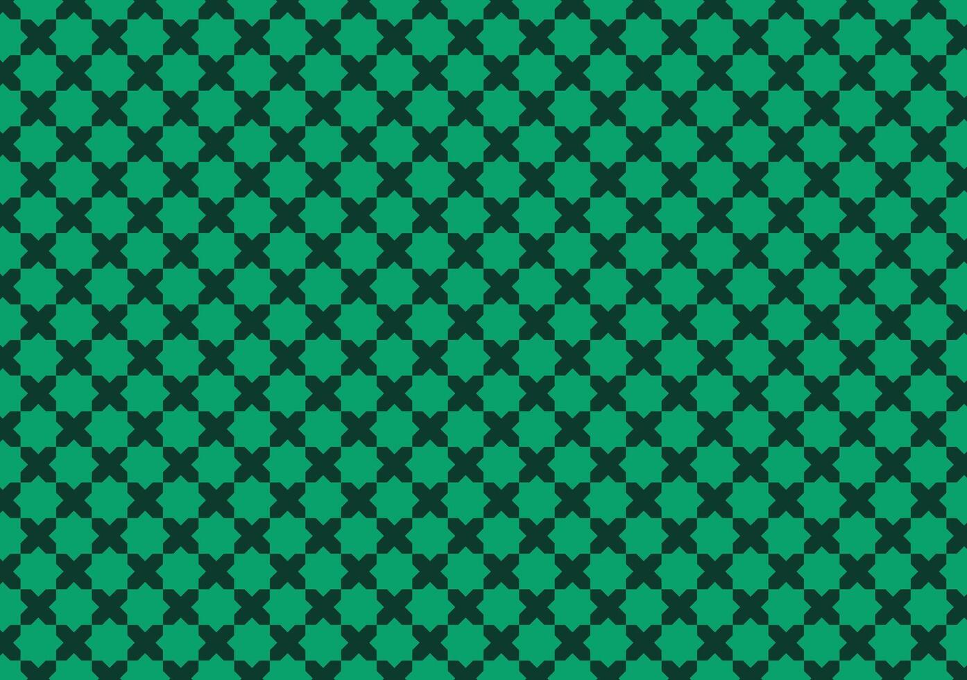 Abstract geometric Islamic motif with dark green lines on a light green surface. vector