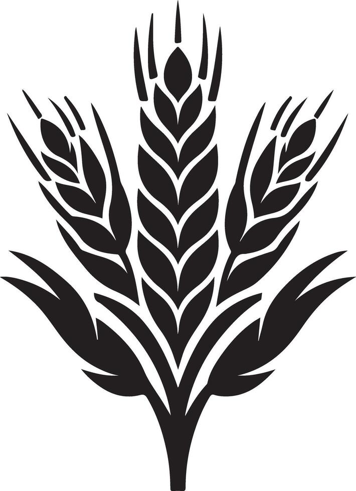 Versatile Wheat Icon Silhouette Graphics for Modern Design Projects vector