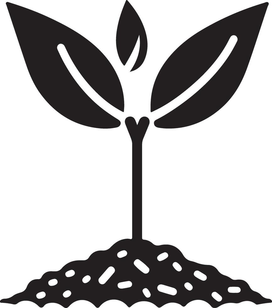 Beautiful Seed Sprouting Silhouette Design for Eco-Friendly Graphics vector