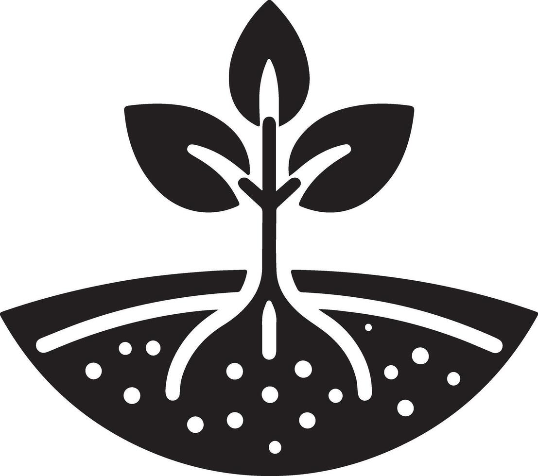 High Quality Seed Sprouting Silhouette Design for Graphics vector