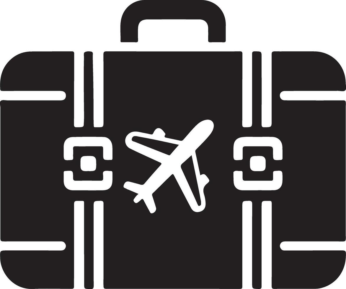 Discover the Perfect Travel Bag Icon Silhouette Design vector
