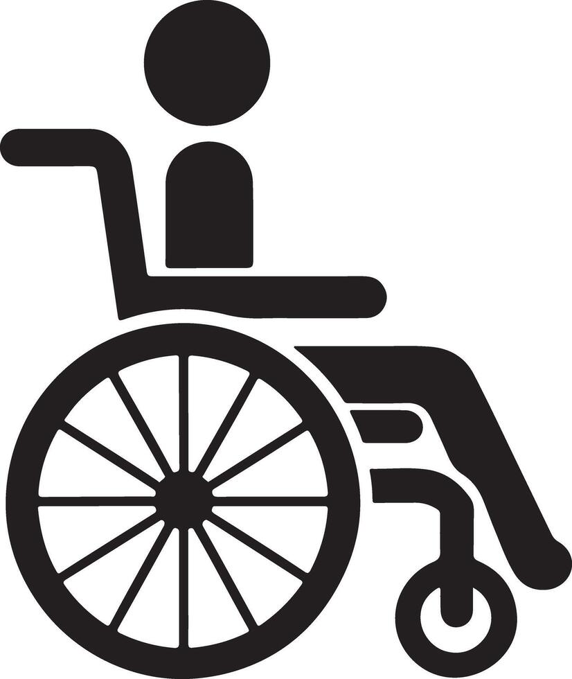 Explore Unique Wheel Chair Silhouette Designs for Projects vector