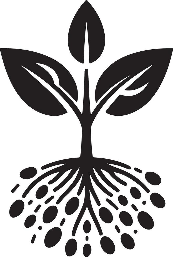 Stunning Seed Sprouting Silhouette Design for Your Projects vector