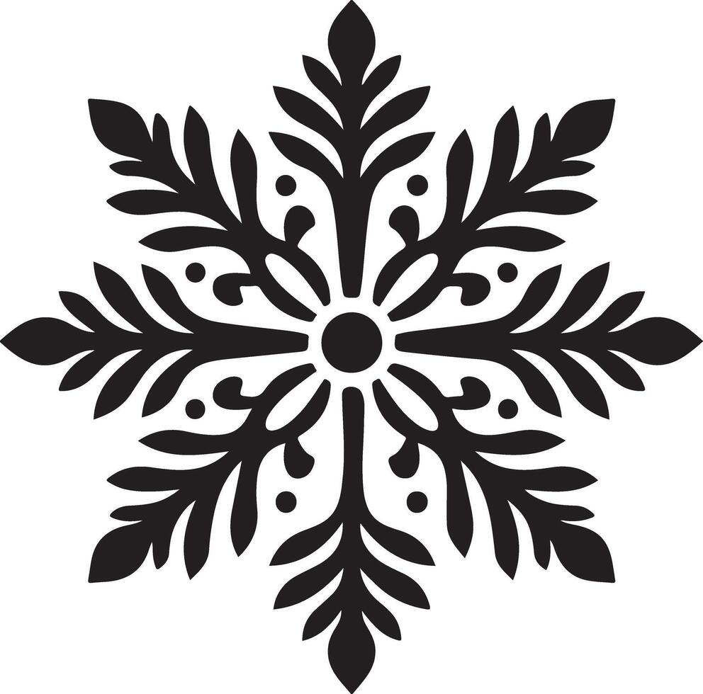 Modern Snowflake Icon Silhouette Design for Your Next Project vector