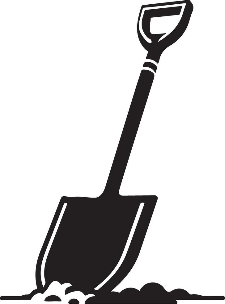 High Quality Shovel Silhouette Design for Creative Projects vector