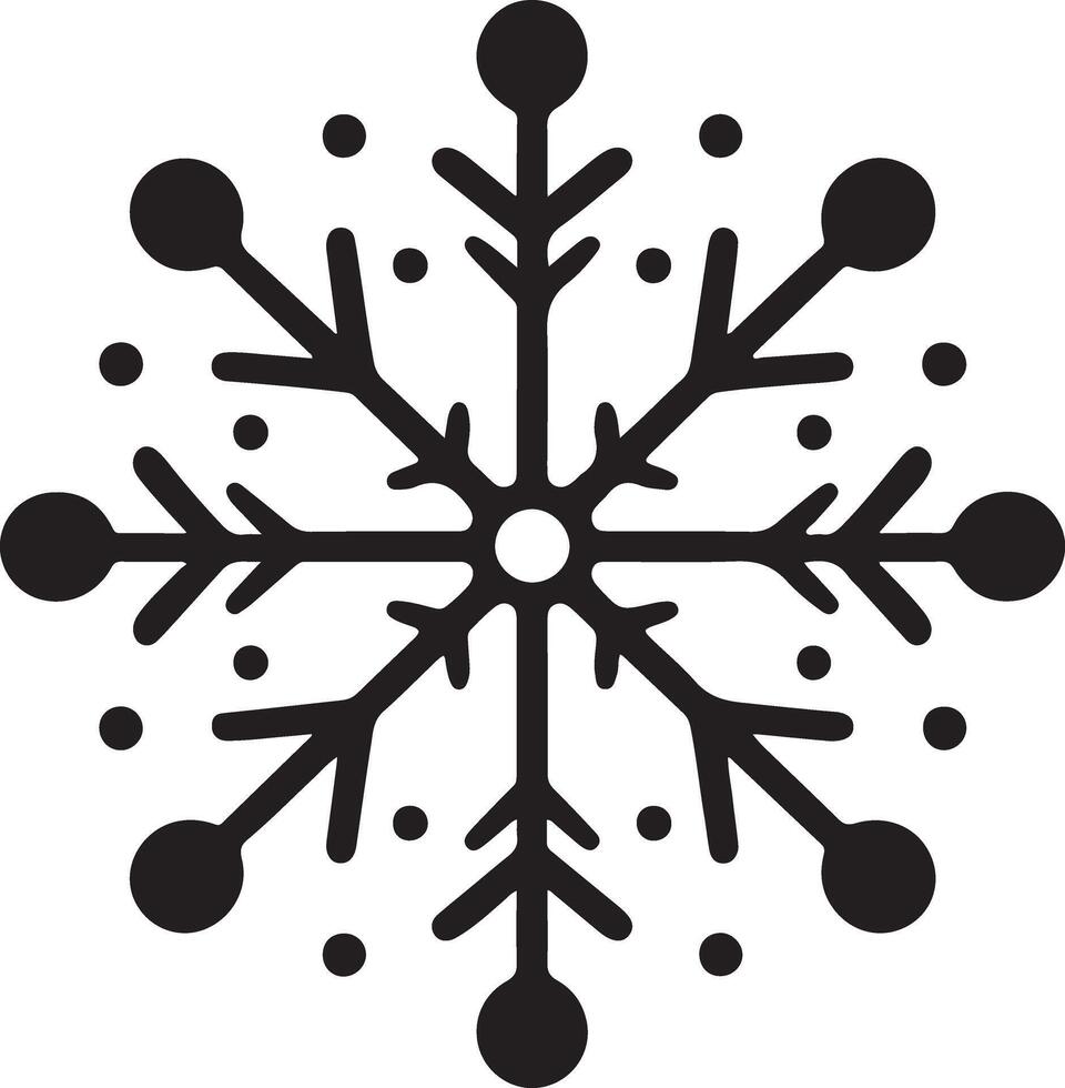 Unique Snowflake Icon Silhouette Design for Holiday Projects vector
