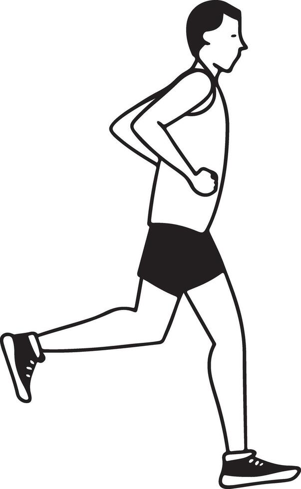 Engaging Athlete Running Silhouette for Marketing and Promotions vector