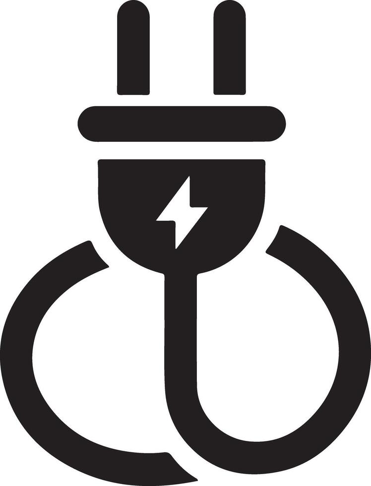 Professional Power Plug Silhouette Design for Branding Purposes vector