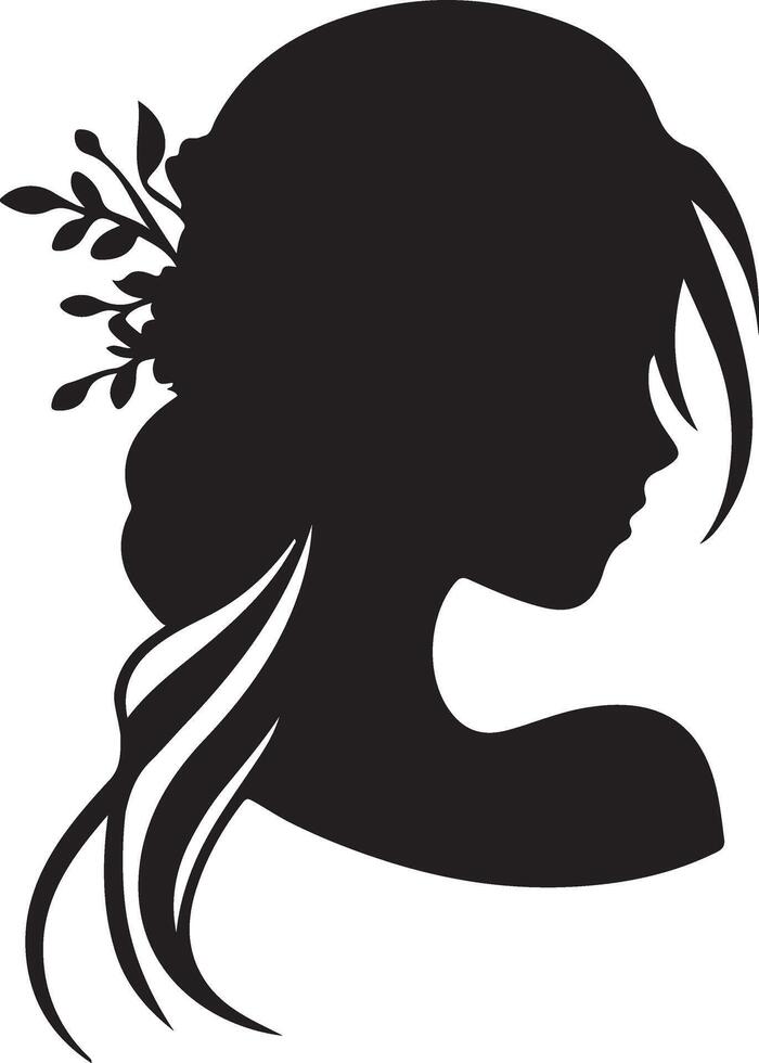 Versatile Women Face Silhouette Design for Various Creative Uses vector