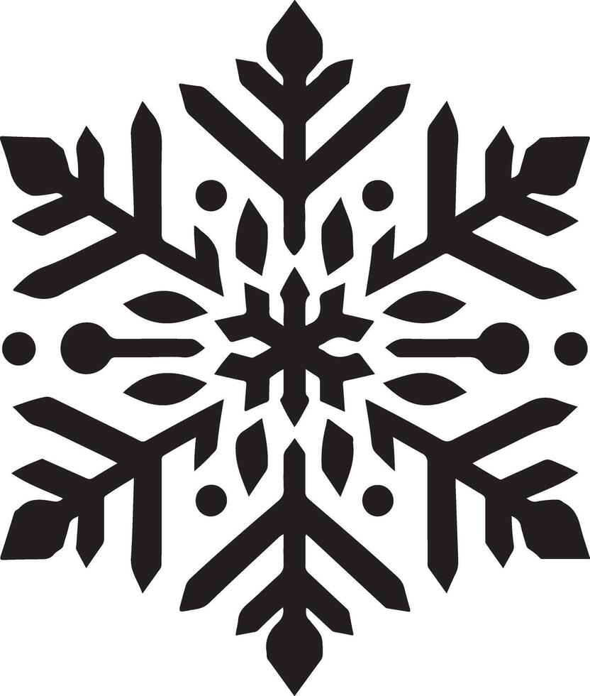 High-Quality Snowflake Icon Silhouette Design for Digital Artwork vector