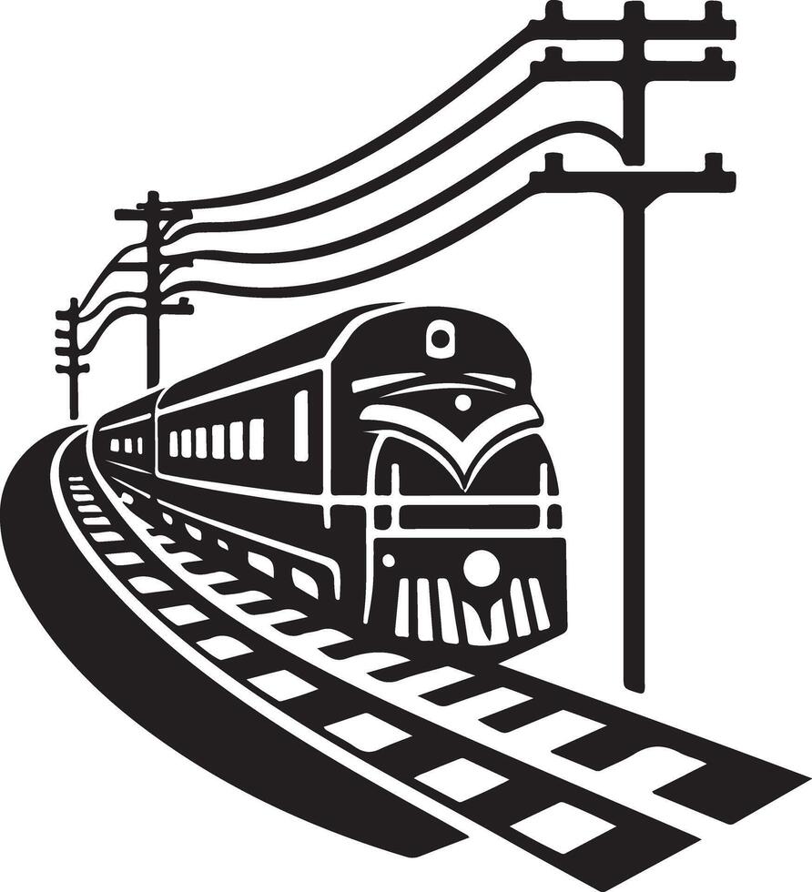 Captivating Train Railway Silhouette Artwork for Your Projects vector