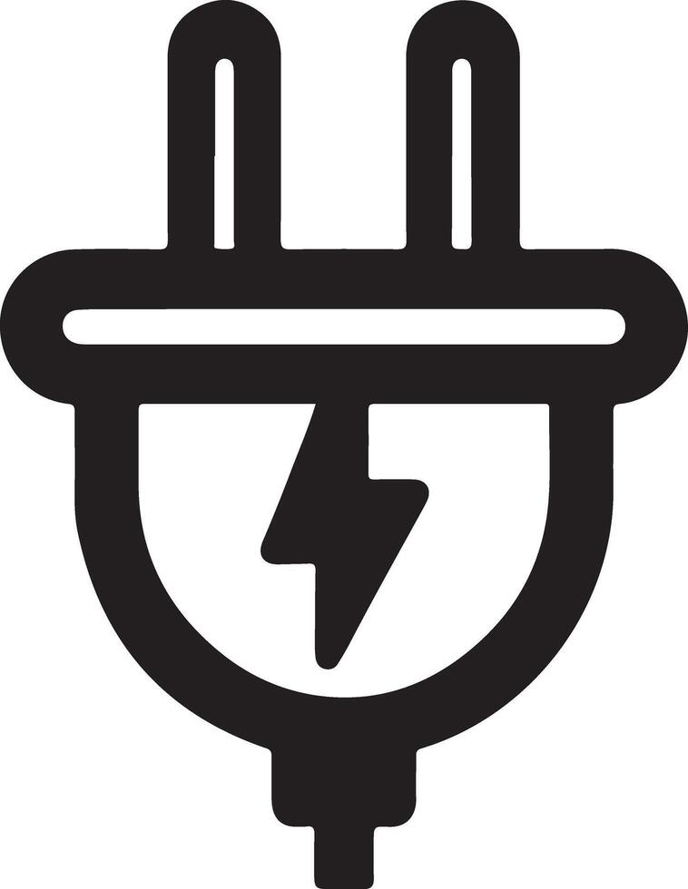 Stylish Power Plug Silhouette Design for Art and Design vector