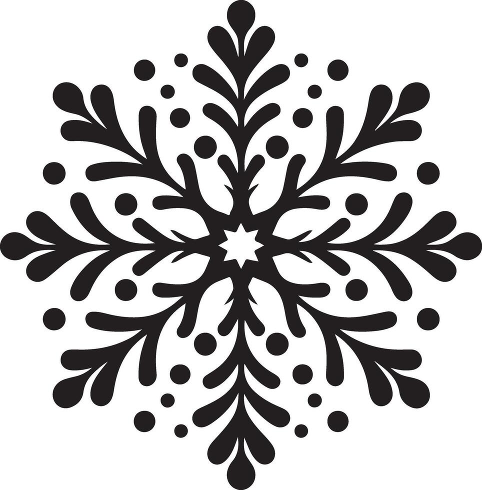 Professional Snowflake Icon Silhouette Design for Print Materials vector