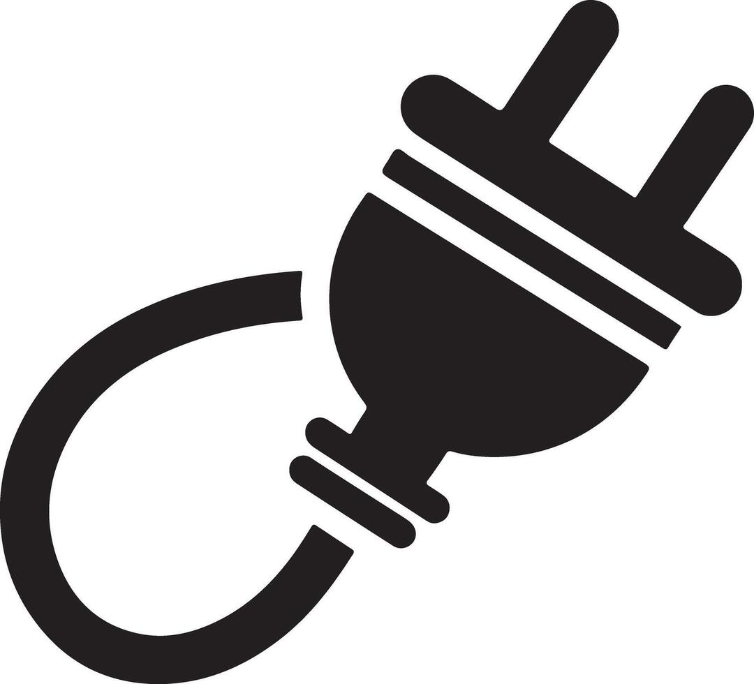Modern Power Plug Silhouette Design for Graphic Use vector