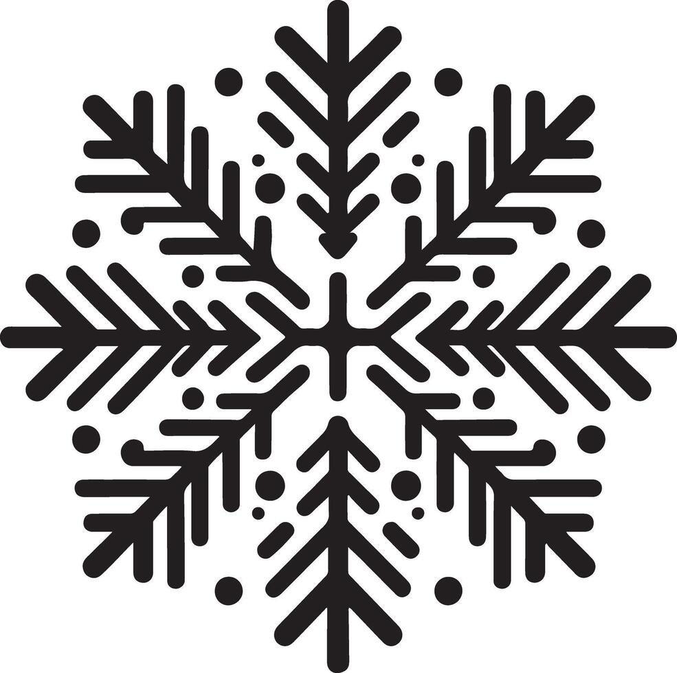 Beautiful Snowflake Icon Silhouette Design for Winter Themes vector