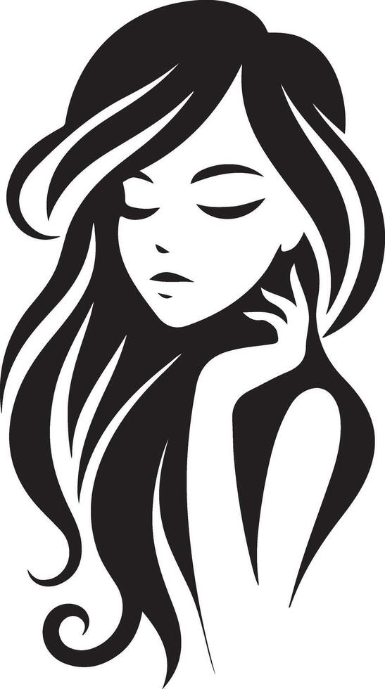 Elegant Women Face Silhouette Design for Branding Projects vector
