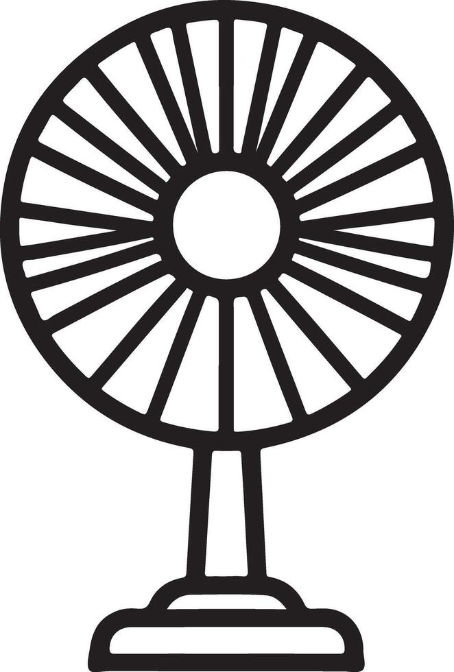 Unique Stand Fan Silhouette vector
