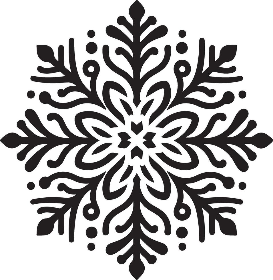 Versatile Snowflake Icon Silhouette Design for Graphic Designers vector