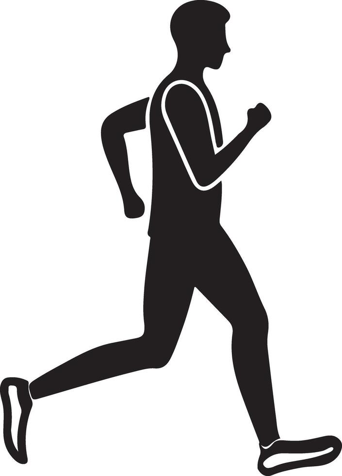 Dynamic Athlete Running Silhouette Design for Creative Projects vector