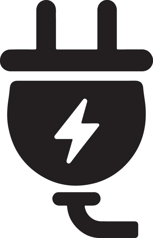 Unique Power Plug Silhouette Design for Commercial Projects vector