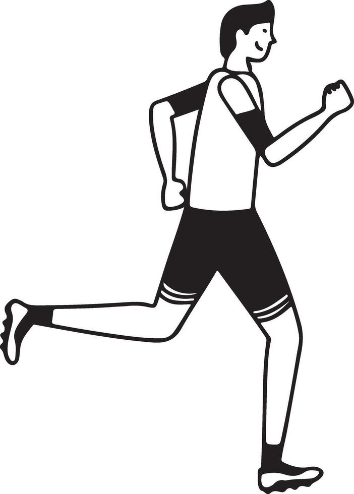 Unique Athlete Running Silhouette Design for Modern Graphics vector