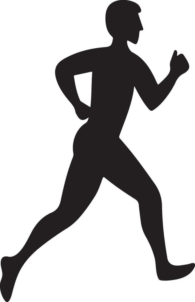 Versatile Athlete Running Silhouette for Sports Illustrations vector