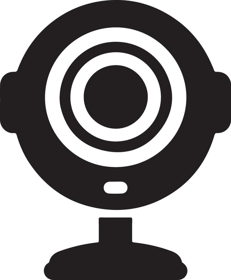 Elegant Webcam Icon Silhouette Design for Modern Designs vector