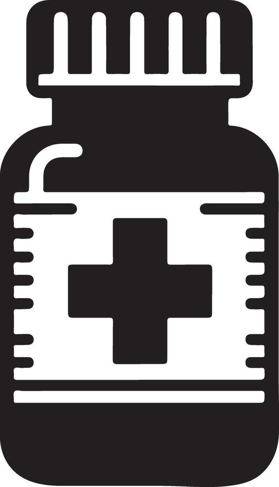 High Resolution Pill Bottle Silhouette Design for Print Use vector