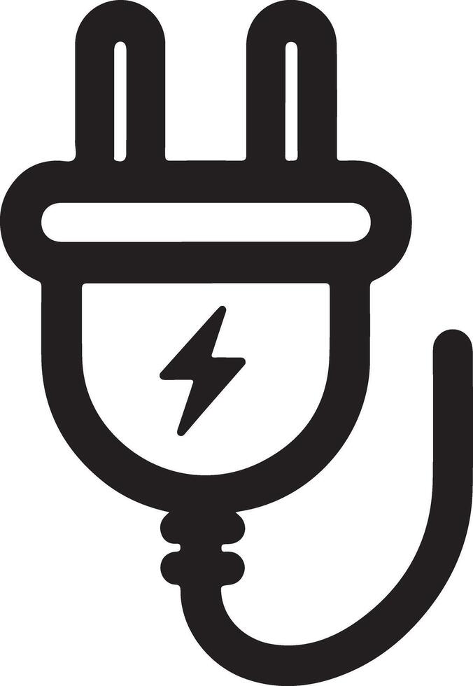 Minimalist Power Plug Silhouette Design for Elegant Layouts vector