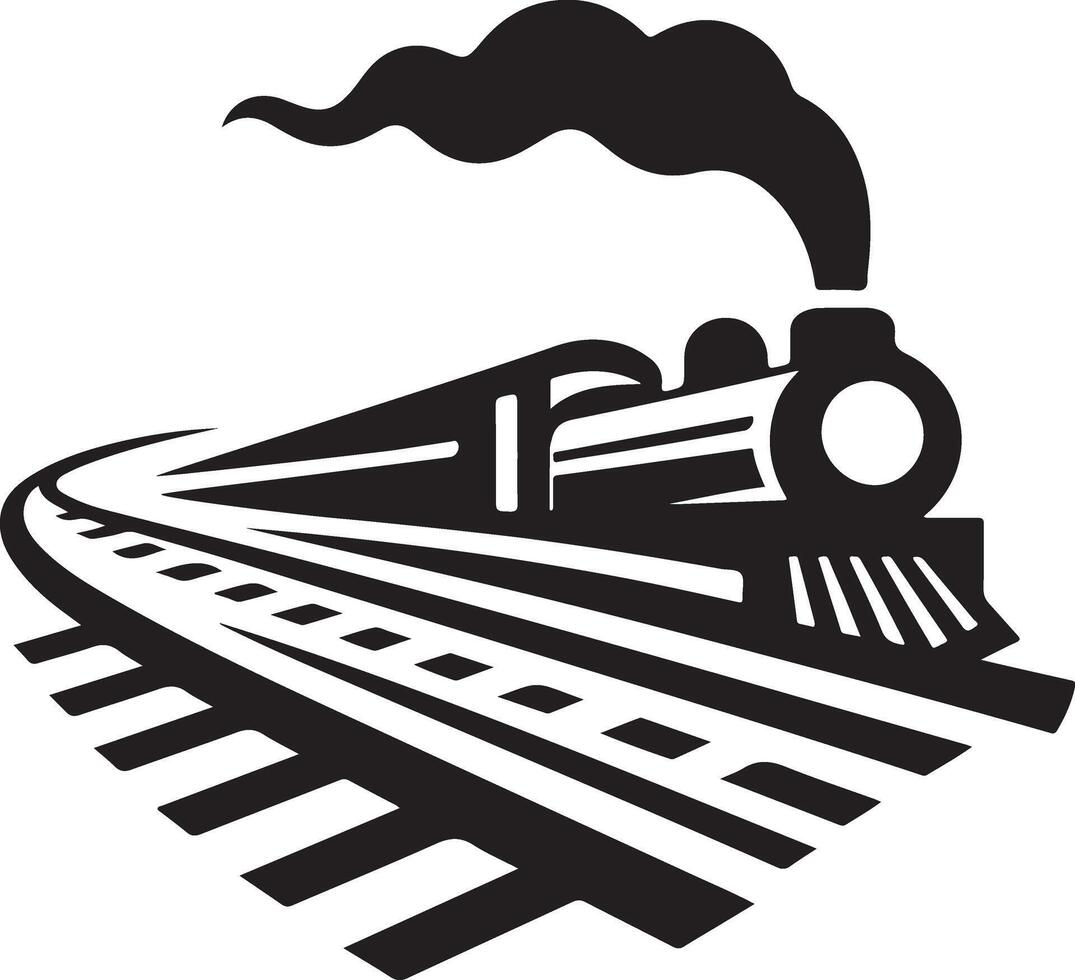 Premium Train Railway Silhouette Graphics for Creative Use vector