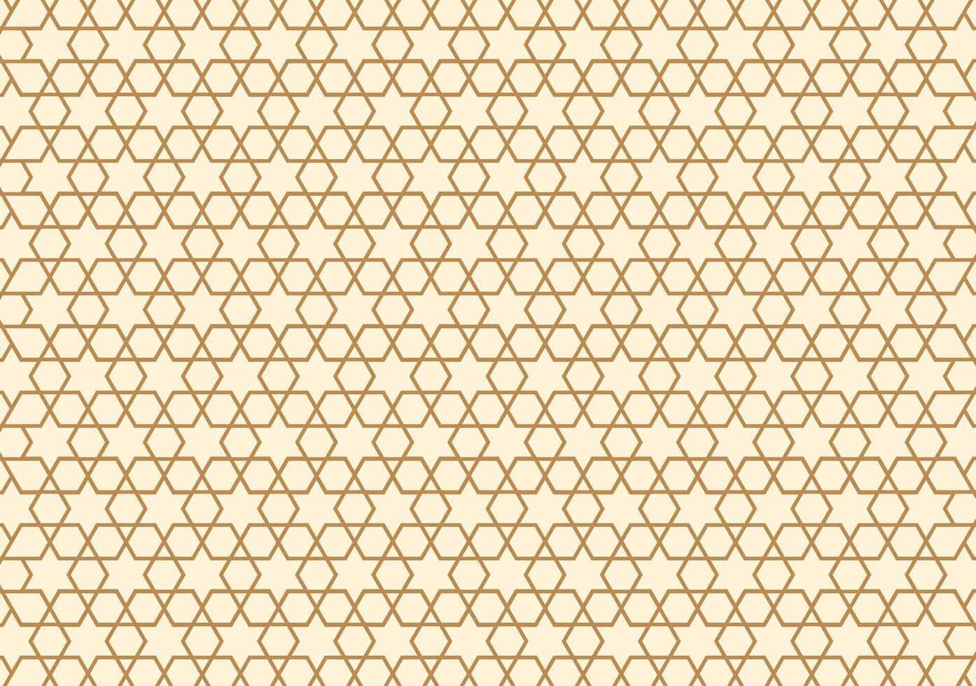 Abstract geometric Islamic motif with gold lines on a peach background. vector
