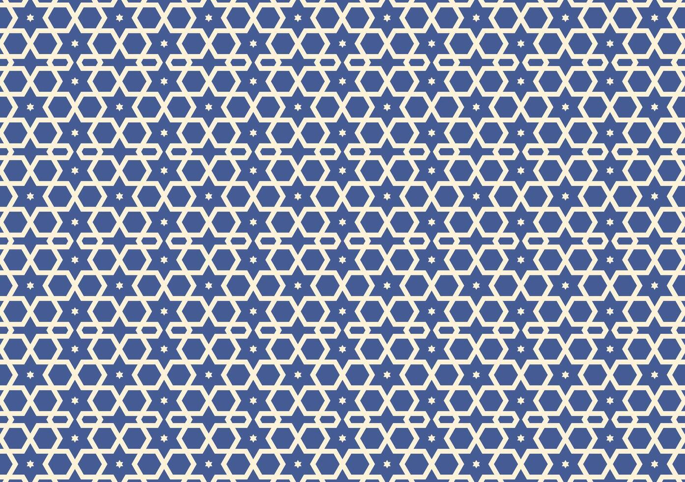 Abstract geometric Islamic motif with peach lines on a blue background. vector