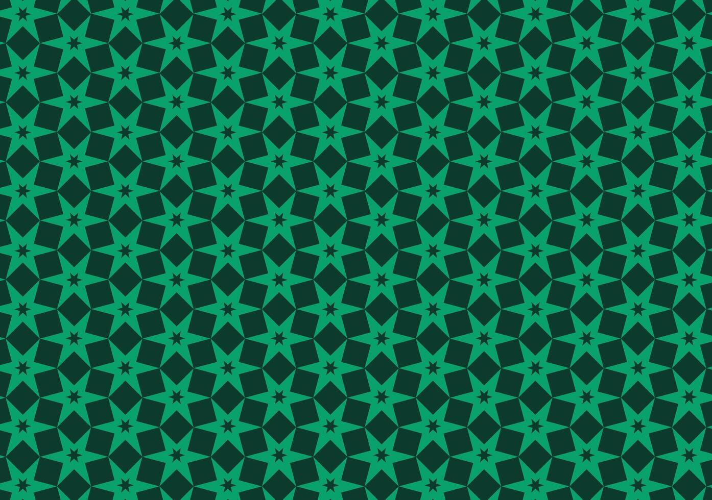 Abstract geometric Islamic motif with dark green lines on a light green canvas. vector