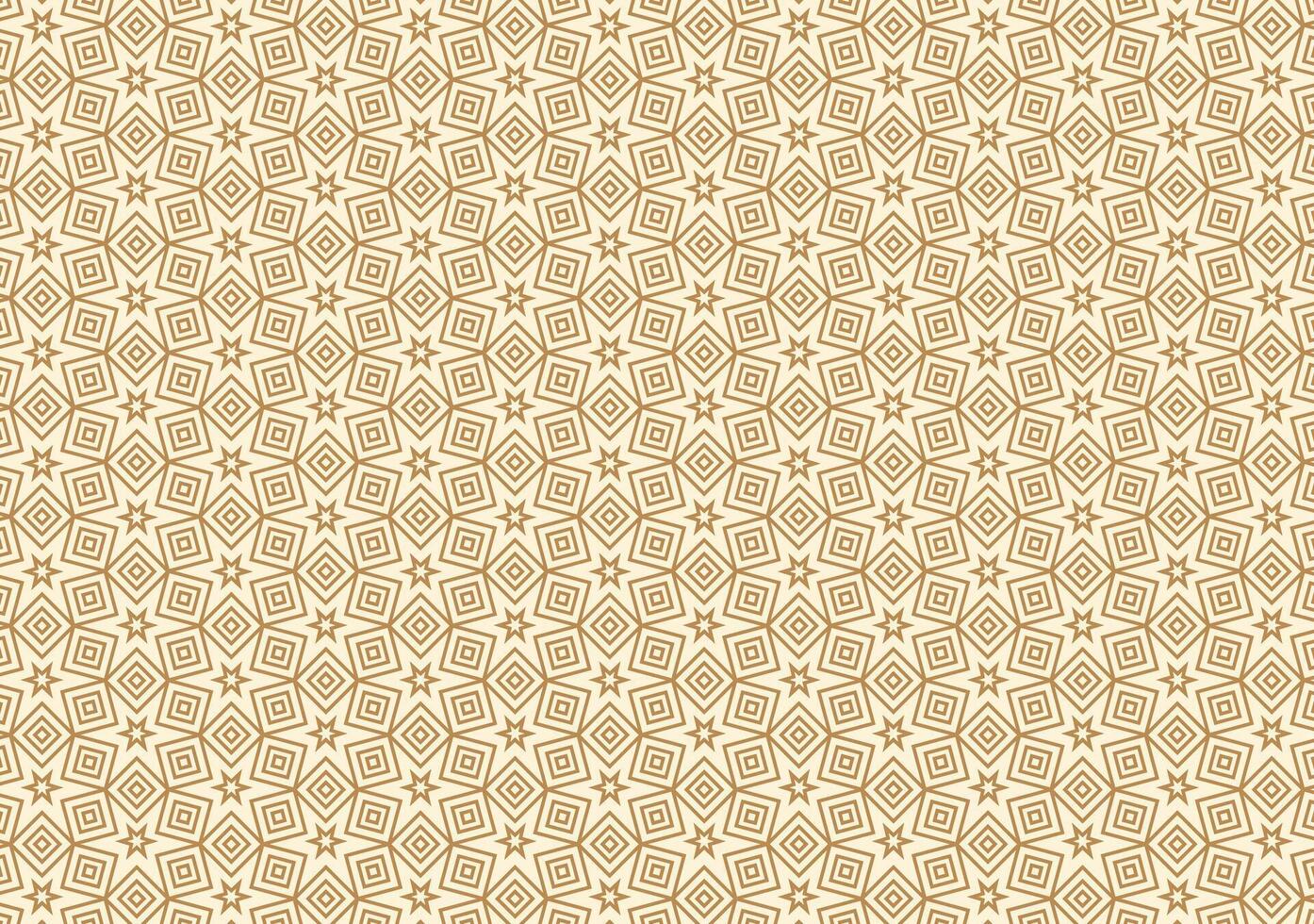 Abstract geometric Islamic motif with gold lines on a peach-colored background. vector